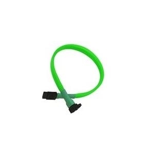 Nanoxia - SATA-Kabel - Serial ATA 150/300/600 - SATA zu SATA - 45 cm - 90° Stecker, eingerastet - Neongrün