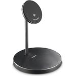 Hama Kabelloses Qi2-Ladegerät, induktiv Schnellladen, Ladestation Stand, 15 W (00201737)