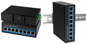 LogiLink Industrial Fast Ethernet Switch, 8-Port, Unmanaged 10/100Base-TX RJ45, Plug & Play, schwarzes Metallgehäuse, - 1 Stück (NS201)