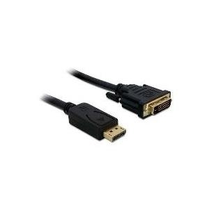 Delock Kabel DisplayPort 1.1 Stecker > DVI 24+1 Stecker Passiv 2 m schwarz (82591)