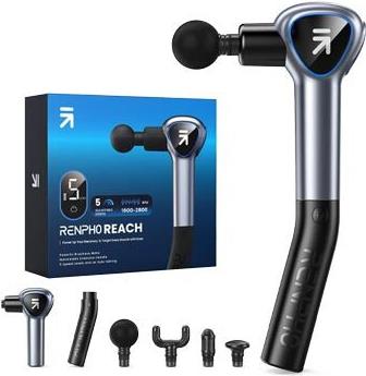 Renpho Reach Mini Massage Gun - Massagepistole mit Verlängerungs Griff Grey (R-C007)