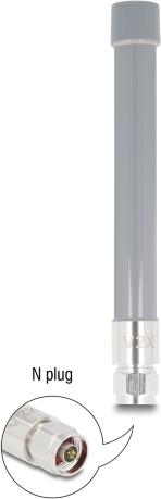 Delock V2X Antenne N Stecker 6 dBi 19 cm omnidirektional starr outdoor grau (90766)