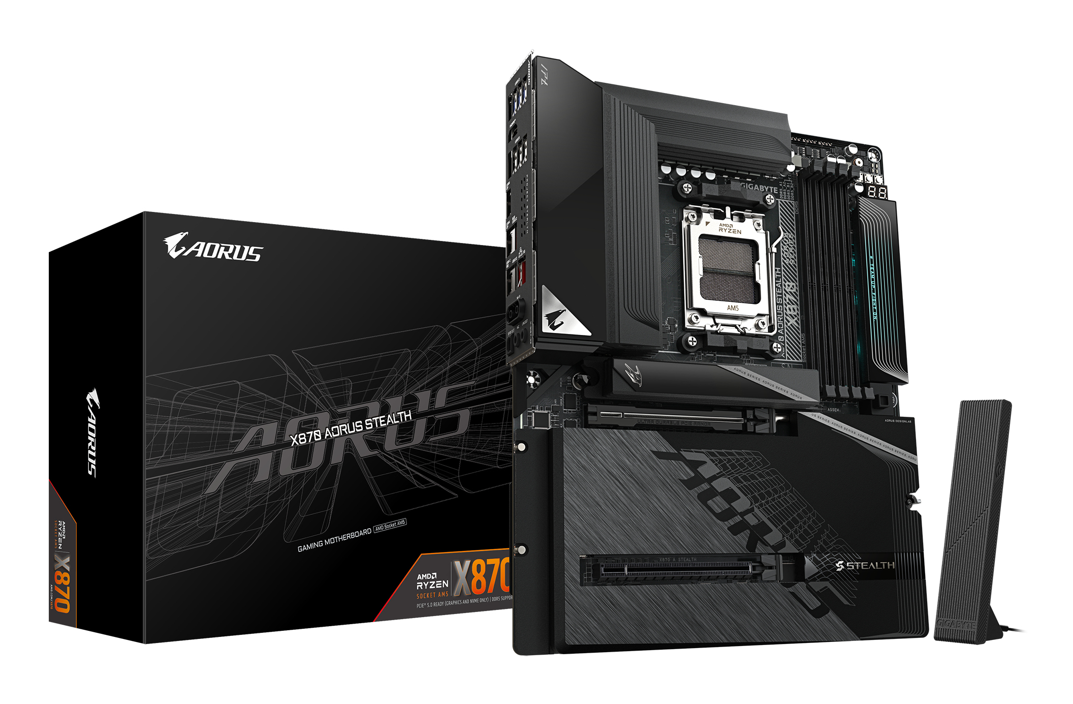 Gigabyte AORUS X870 STEALTH ATX Mainboard Schwarz