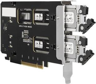 ICY Dock ToughArmor MB842MP-B 2x M.2 NVMe SSD-Wechselrahmen PCIe 4.0 x8 Bifurcation Schwarz, Silber