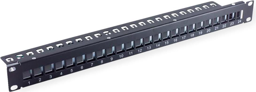 VALUE 19"-Keystone-Modulträger 1HE 24 Ports geschirmt einteilig (26.99.0369)
