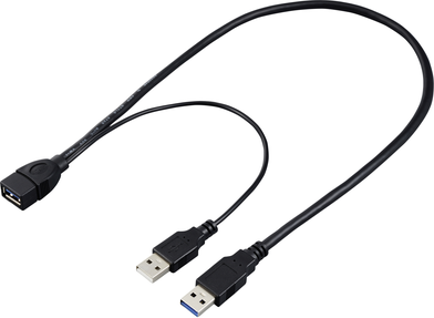 Renkforce USB-Kabel USB 3.0 USB-A Stecker, USB-A Buchse 0.50 m Schwarz RF-5719752 (RF-5719752)