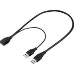 Renkforce USB-Kabel USB 3.0 USB-A Stecker, USB-A Buchse 0.50 m Schwarz RF-5719752 (RF-5719752)