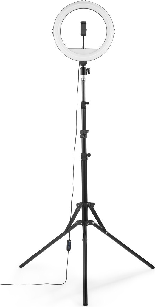 Hama LED-Ringleuchte SpotLight Steady 120 III, Ringlicht-Stativ für Handy, 12 (00004678)