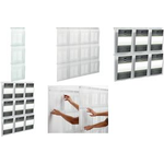 helit Wanddisplay "the placativ", 9 x DIN A4 hoch, glasklar aus Polystyrol, Fachmaße: (B)245 x (T)35 x (H)235 mm, - 1 Stück (H6812102)