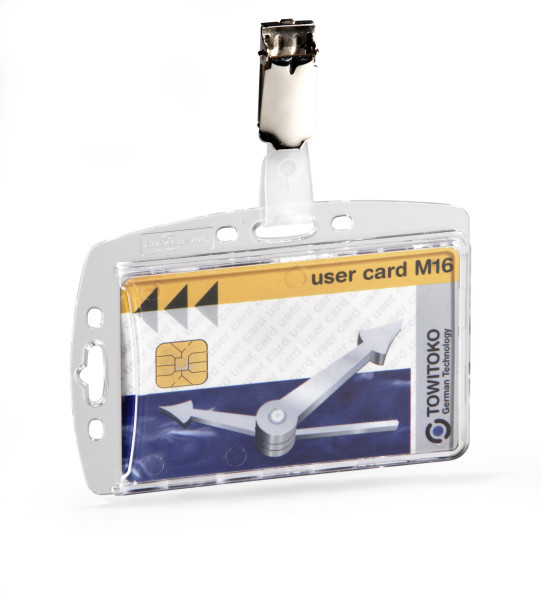 DURABLE HARTBOX Ausweishalter mit Clip Transparent 85 x 54 mm
