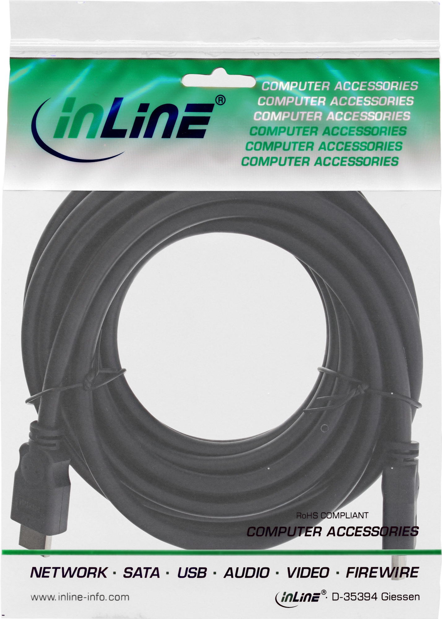 InLine High Speed HDMI-Kabel Stecker/Stecker 5 m Schwarz