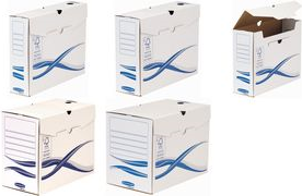 Fellowes BANKERS BOX Basic Archiv-Schachtel, blau (B)100 mm aus 100% recyceltem Karton, FSC-zertifiziert, - 25 Stück (4460201)