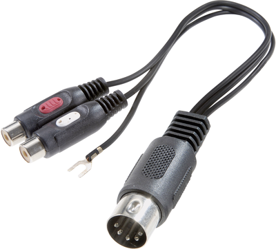 SpeaKa Professional Cinch / DIN-Anschluss Audio Y-Adapter [1x Diodenstecker 5pol (DIN) - 2x Cinch-Buchse] Schwarz (SP-7870284)