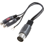 SpeaKa Professional Cinch / DIN-Anschluss Audio Y-Adapter [1x Diodenstecker 5pol (DIN) - 2x Cinch-Buchse] Schwarz (SP-7870284)