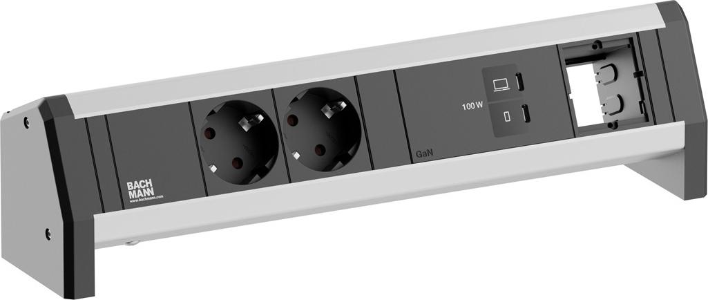 BACHMANN DESK 2xCEE7/3 1xUSB C/C 100W, 1xCM (BM0023830)