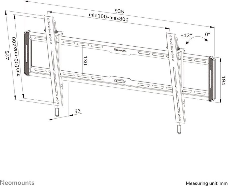 Neomounts WL35-550BL18 Wandhalterung 43"-86" Schwarz