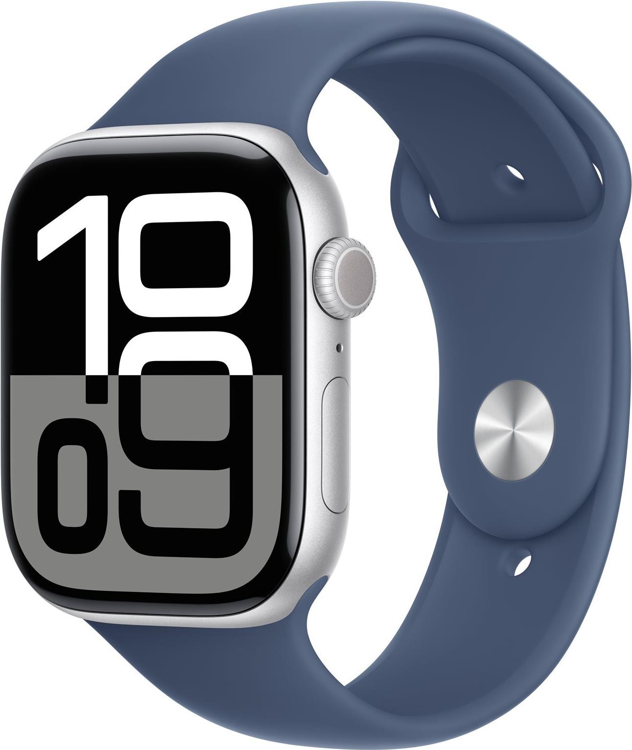 Apple Watch Series 10 (GPS) 46 mm Aluminium 64 GB Silber Denim