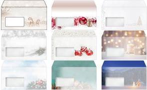 Sigel 50 Weihnachtsbriefumschläge Golden Glow DIN lang mit Fenster (DU634)