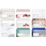 Sigel 50 Weihnachtsbriefumschläge Golden Glow DIN lang mit Fenster (DU634)