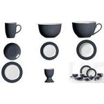 Ritzenhoff & Breker Kaffeetasse DOPPIO ANTHRAZIT, 200 ml aus Porzellan, spülmaschinenfest - 6 Stück (430189)