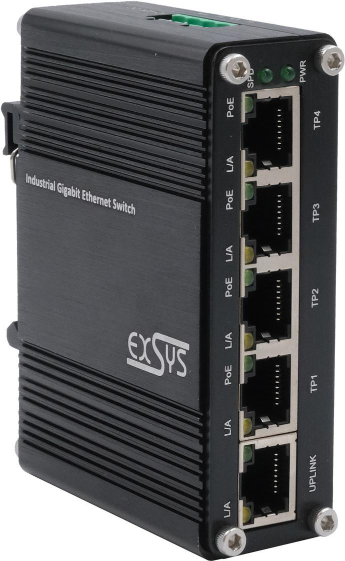 EXSYS GmbH Mini 5-Port Ethernet PoE Switch - 5*10/100/1000Tx (EX-62020POE)