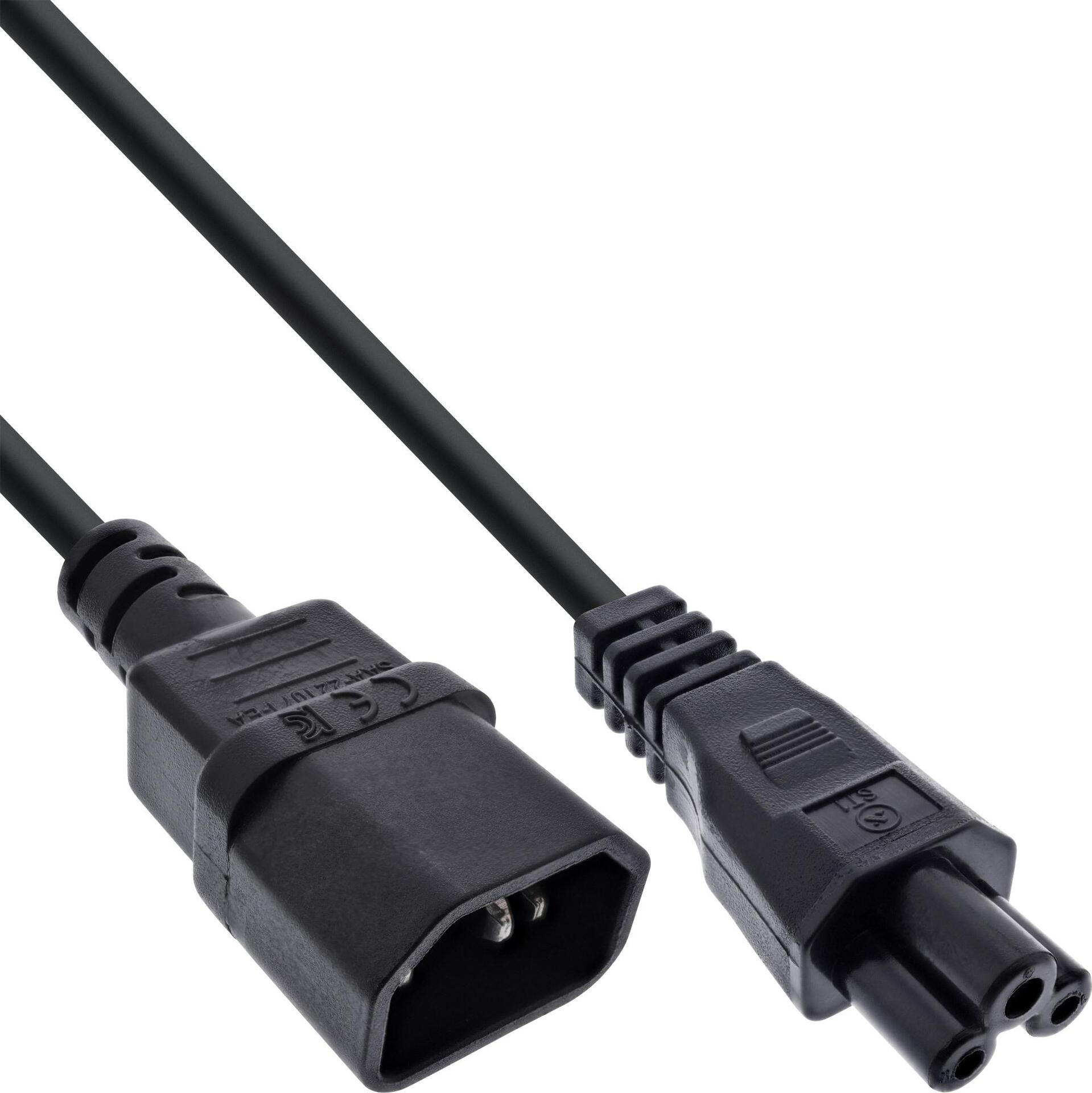 InLine Netzkabel C14 Kupplung auf C5 Stecker schwarz 1m (16551)