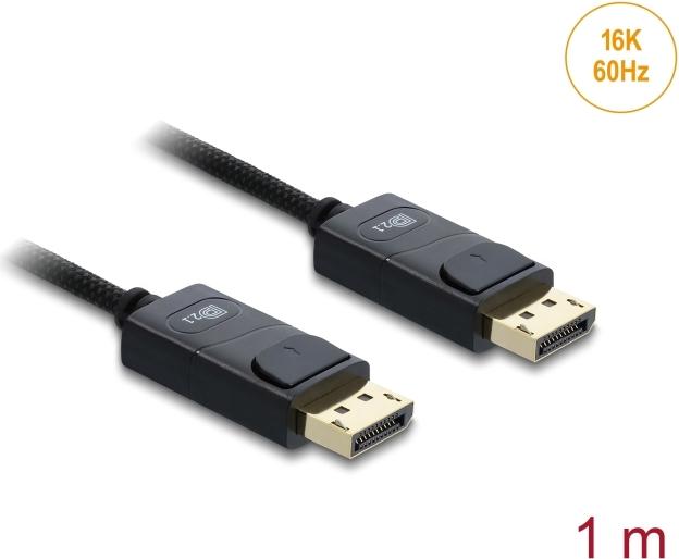 Delock Koaxiales DisplayPort Kabel 16K 60 Hz 80 Gbps mit Geflechtmantel (81671)