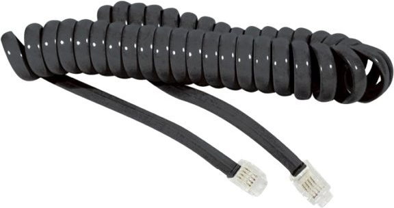 Hörerspiralkabel kurz, schwarz, Länge ausgezogen ca. 2,0 m (936650)