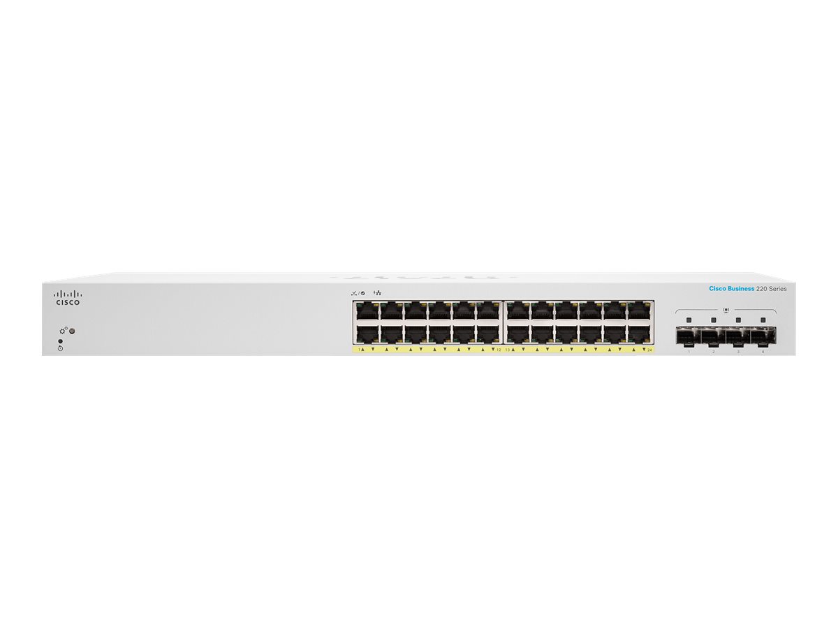 Cisco Business 220 Series CBS220-24P-4G 24-Port Gigabit PoE Smart Switch Weiß