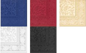 PAPSTAR Servietten "ROYAL Collection Ornaments", schwarz aus Tissue, 1/4 Falz, 4-lagig, Maße: 400 x 400 mm, - 1 Stück (19828)