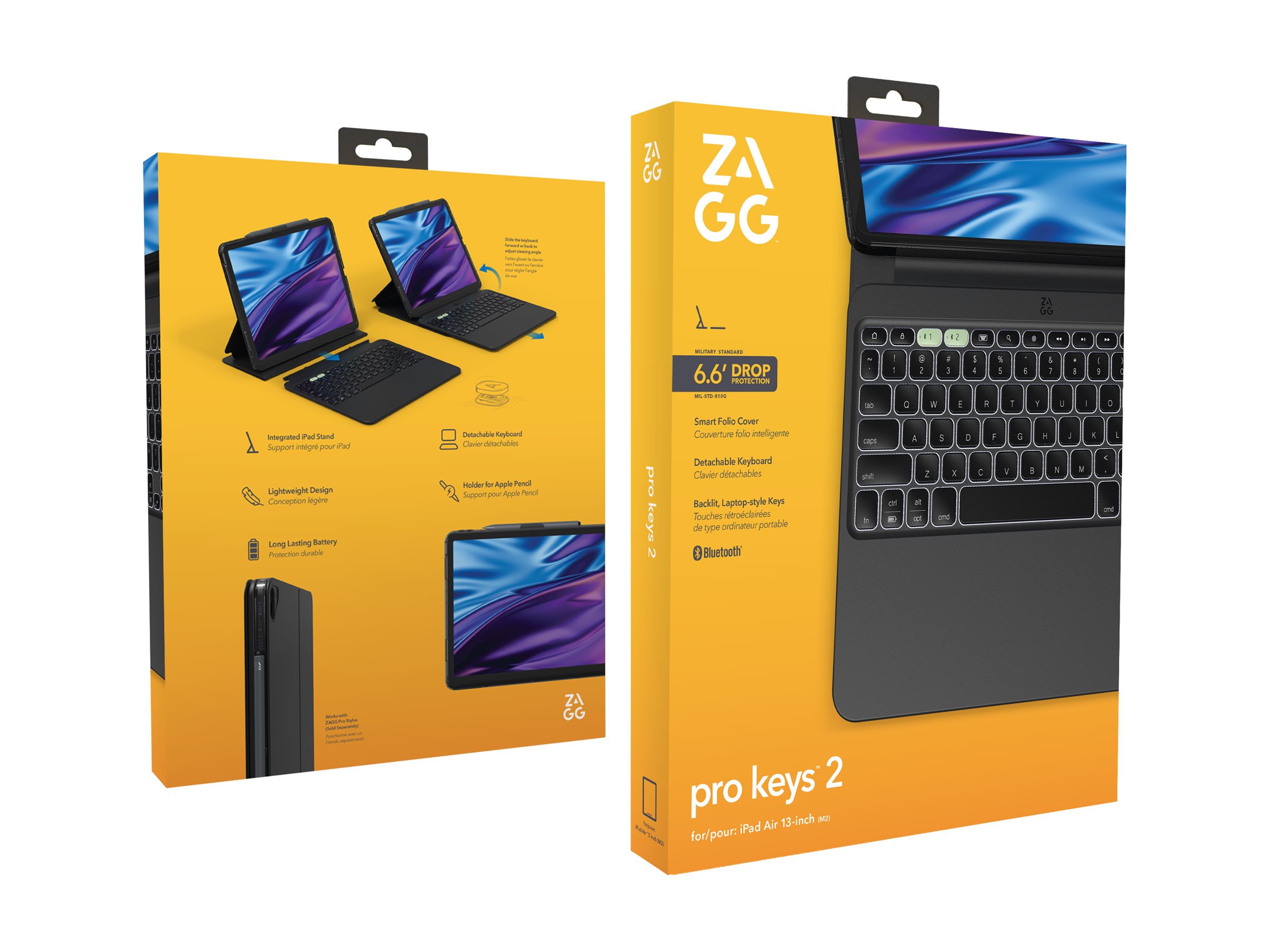 ZAGG Pro Keys 2 Tastatur und Foliohülle 13" QWERTZ Schwarz