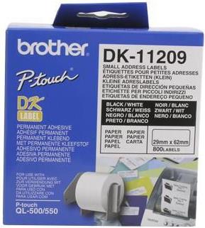 Brother DK-11209 Adressetiketten 29 x 62 mm Schwarz auf Weiß