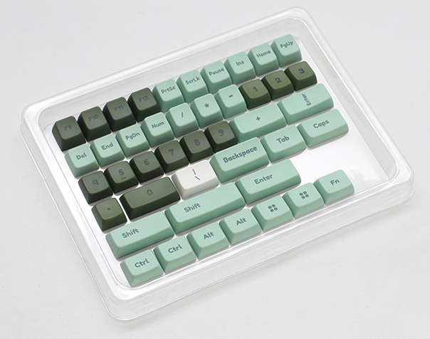 Ducky Dino PBT Dye Sublimation Keycap-Set 133 Tastenkappen US-Layout Koralle Dunkelgrün Mintfarbe Weiß