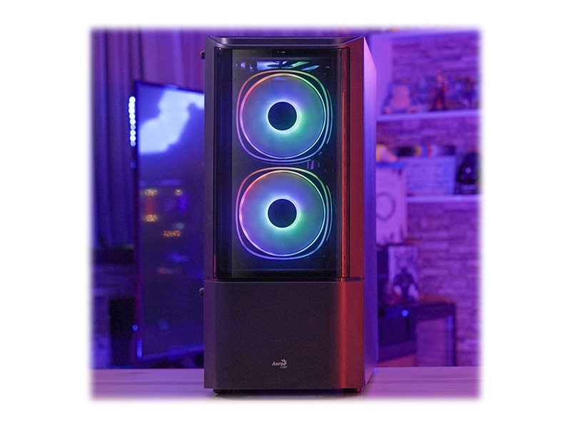 Aerocool Quantum v3 TG Mid Tower ATX Tempered Glass Schwarz