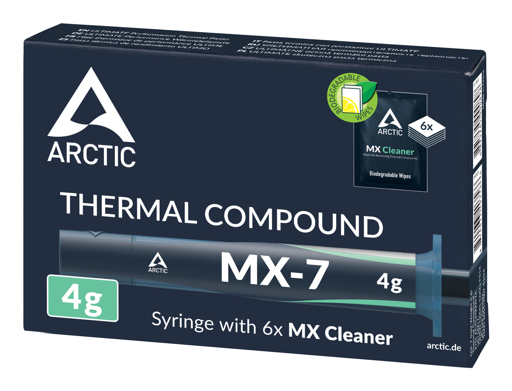 Arctic MX-7 Wärmeleitpaste 4 g Ultimate Performance mit 6x MX Cleaner Grau