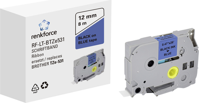 Schriftband Renkforce RF-LT-BTZe531 Kompatibel ersetzt Brother TZe-531 12 mm Bandfarbe: Blau Schriftfarbe: Schwarz 8 m (RF-6027826)