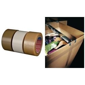 tesapack Verpackungsklebeband 4124, aus PVC, 75 mm x 66 m extrem reißfest, klebstark, Klebemasse aus Naturkautschuk, - 4 Stück (04124-00018-00)