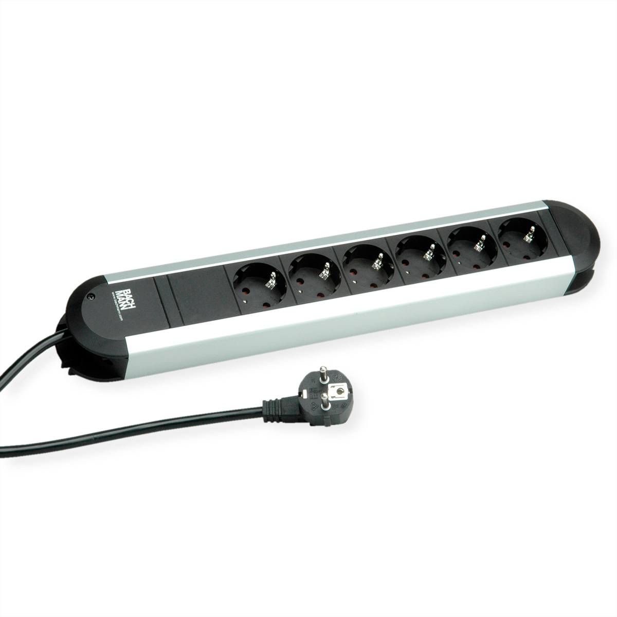 Bachmann PRIMO CLASSIC ALU Steckdosenleiste 6-fach 1,8 m Schwarz/Silber