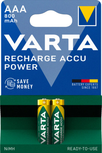 Varta Longlife 56703 AAA NiMH 1,2 V 800 mAh 10er Pack Gelb, Grün