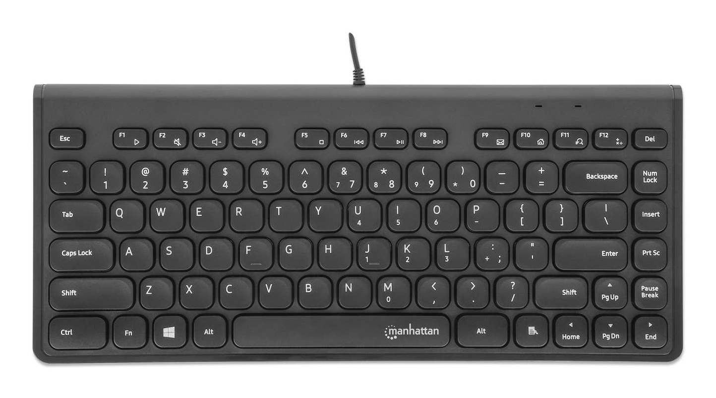Manhattan Slim Kabelgebundene USB Mini-Tastatur QWERTY Schwarz