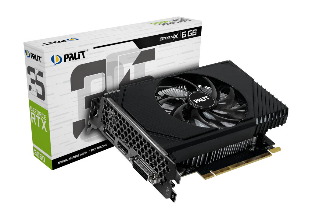 Palit GeForce RTX 3050 StormX 6 GB GDDR6 Grafikkarte PCIe 4.0 Schwarz