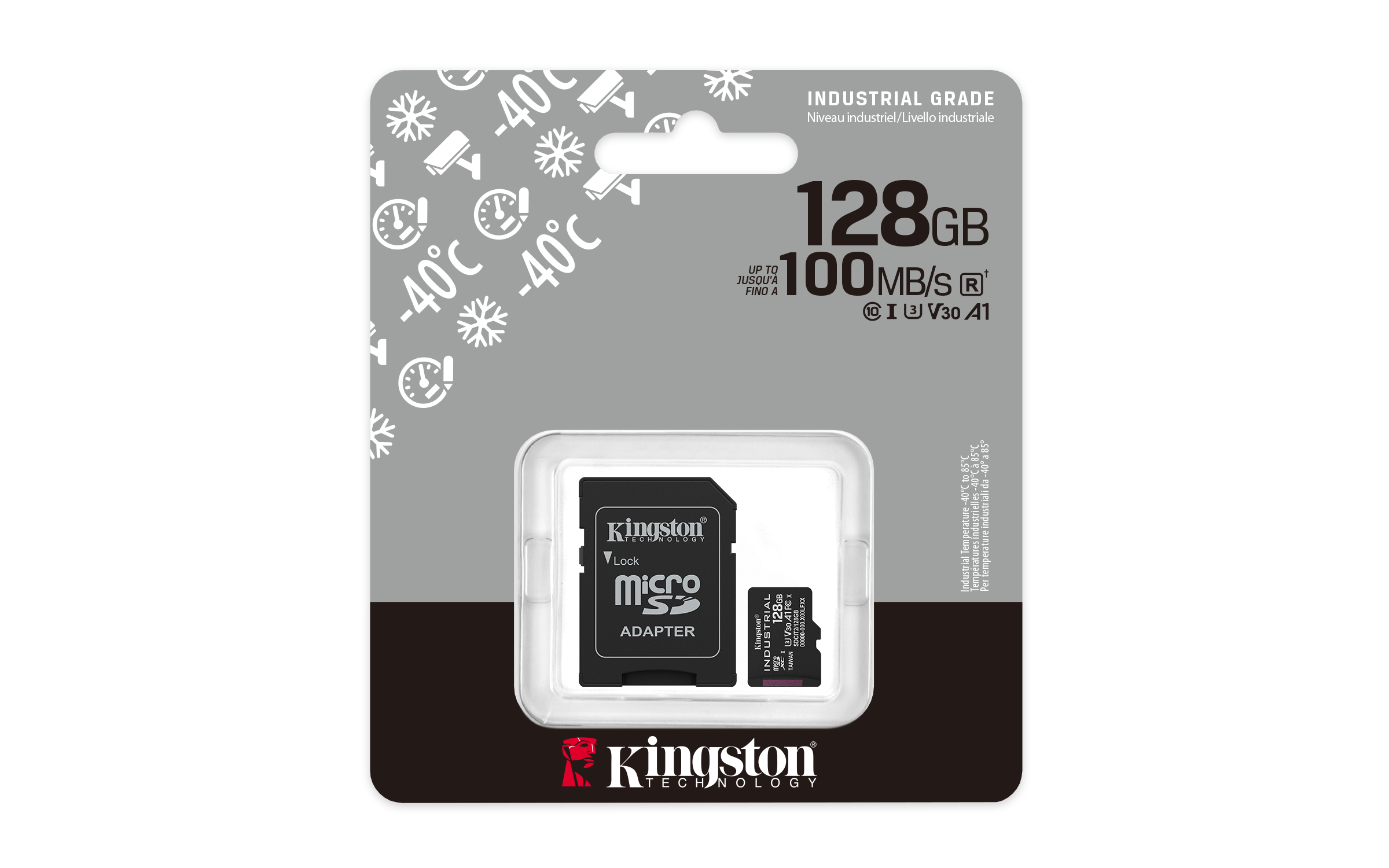 Kingston Industrial SDCIT2/128GB 128 GB microSDXC 100 MB/s Schwarz