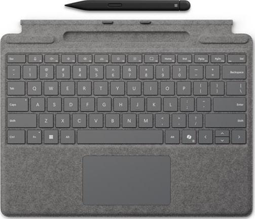 Microsoft Surface Pro Keyboard QWERTY Nordisch mit Trackpad Slim Pen 2 Platin