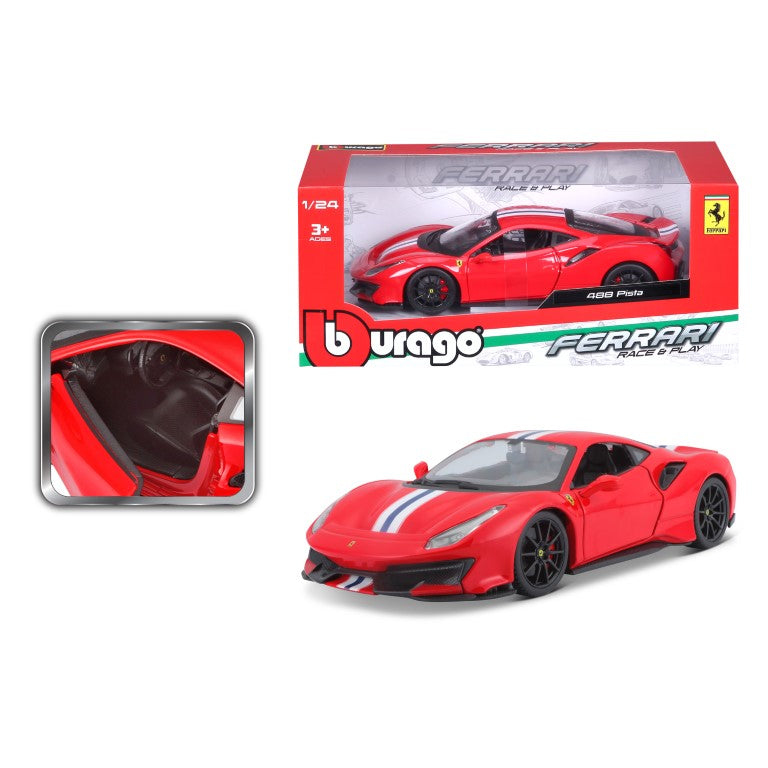 Bburago Ferrari 488 Pista 1:24 Modellauto Rot