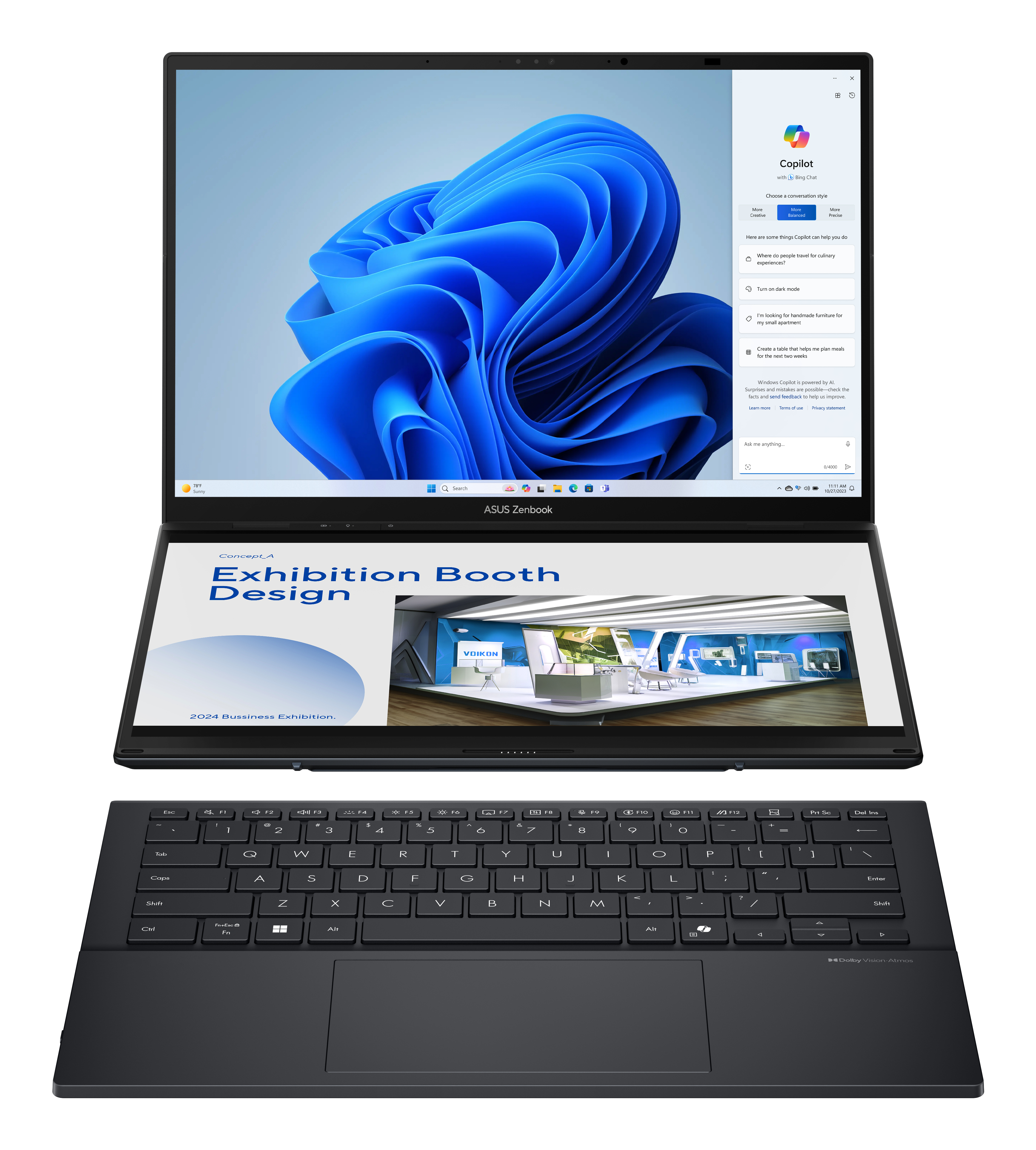 ASUS Zenbook Duo UX8406CA-QL194W 14" Intel Core Ultra 9 32 GB RAM 1 TB SSD Inkwell Gray