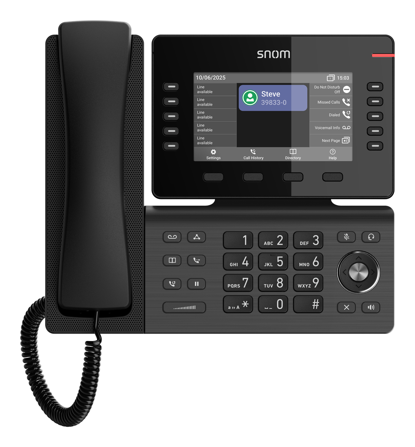 Snom D815WB VoIP-Telefon mit 5"-IPS-Display, WLAN und PoE – Gun Metal Black