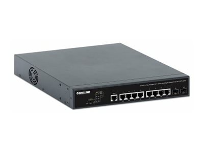 Intellinet 562003 10-Port L2+ Managed PoE++ Switch 8x Gigabit 2x SFP Schwarz