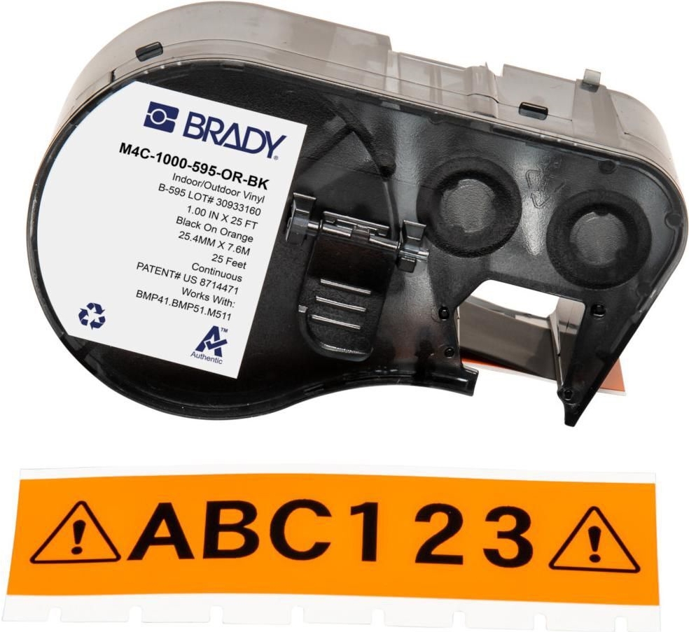 Brady BMP41/BMP51/M511 Label (M4C-1000-595-OR-BK)