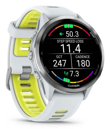 Garmin Forerunner 970 1.4" AMOLED 454 x 454 Smartwatch Titan Weiß, Gelb