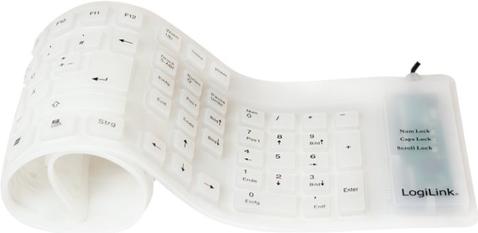 LogiLink Flexible Silikon-Tastatur, kabelgebunden, weiß (ID0018A)